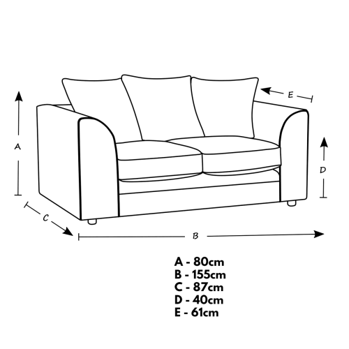 Luxury Life (Black, 3 Plus 2 Set) Dylan Chenille Fabric Sofa Set 2