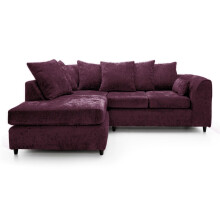 (Aubergine, Left Hand Facing) Dylan Chenille Fabric Sofa Set