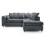 Luxury Life (Grey, Right Hand Facing) Dylan Chenille Fabric Sofa Set 1