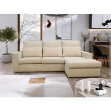 (Beige, Right Hand Facing) Soho Fabric 3 Seater Corner Chaise Sofas