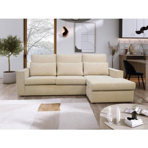 Luxury Life (Beige, Right Hand Facing) Soho Fabric 3 Seater Corner Chaise Sofas