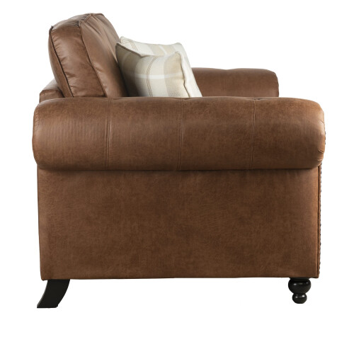 Luxury Life (Tan, 3 Seater) Oakley Suede Fabric Sofas 1