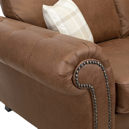 Luxury Life (Tan, 3 Seater) Oakley Suede Fabric Sofas 2