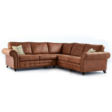 (Tan, Corner) Oakley Suede Fabric Sofas