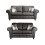 Luxury Life (Charcoal, 3 Plus 2 Set) Oakley Suede Fabric Sofas 1