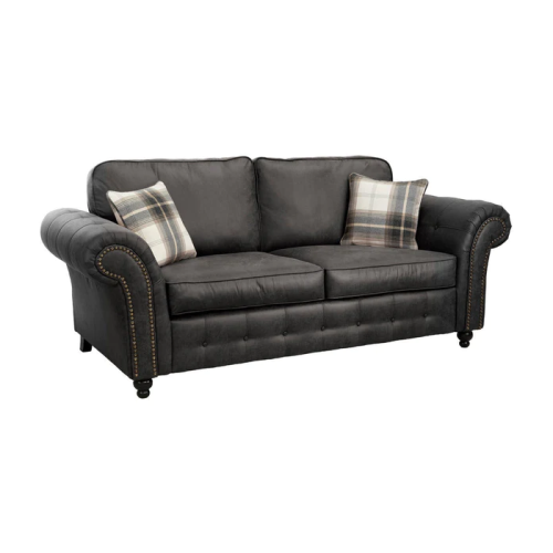 Luxury Life (Charcoal, 3 Seater) Oakley Suede Fabric Sofas 1