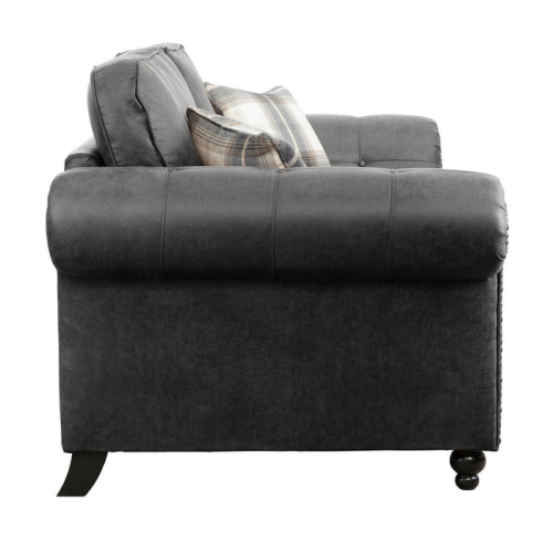 Luxury Life (Charcoal, 3 Seater) Oakley Suede Fabric Sofas 2