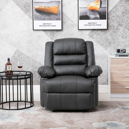 Luxury Life (Grey) Lisbon Leather Recliner Armchair 2