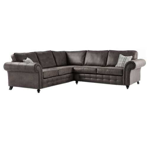 Luxury Life (Charcoal, Corner) Oakley Suede Fabric Sofas