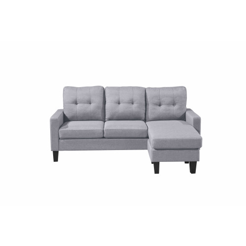 Luxury Life (Grey) Luna Linen Fabric Reversible Sectional 3 Seater Sofa 2