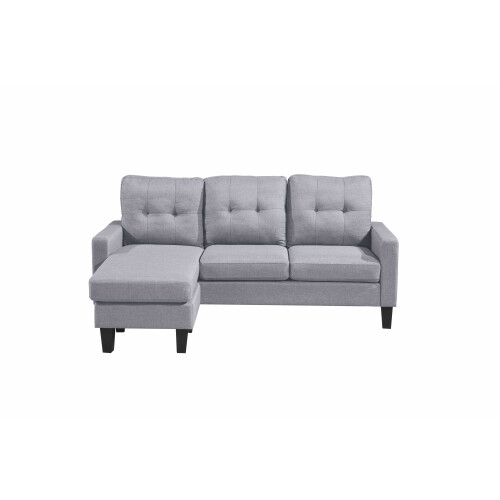 Luxury Life (Grey) Luna Linen Fabric Reversible Sectional 3 Seater Sofa 1