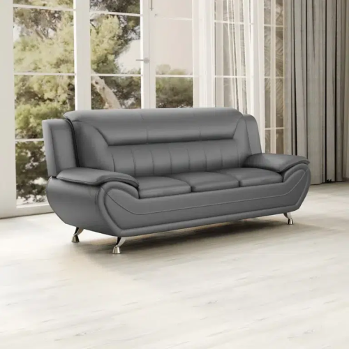Luxury Life (Grey) Eclipse Faux Leather Sofa Set 1