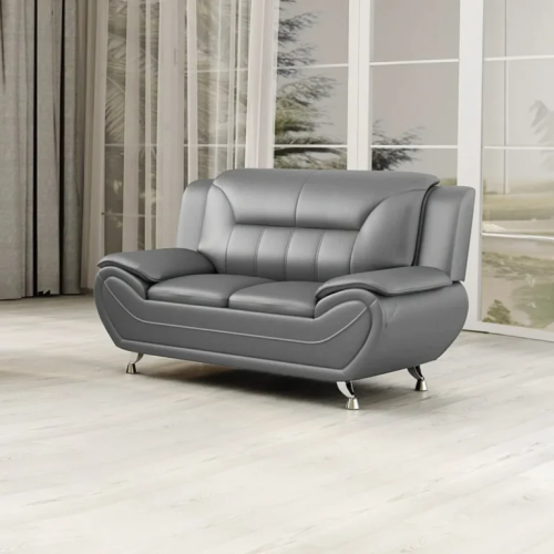 Luxury Life (Grey) Eclipse Faux Leather Sofa Set 2