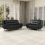 Luxury Life (Black) Eclipse Faux Leather Sofa Set 1
