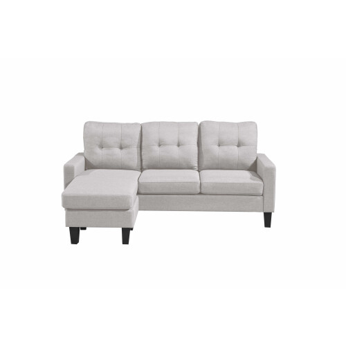 Luxury Life (Light Sand) Luna Linen Fabric Reversible Sectional 3 Seater Sofa 1