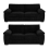Luxury Life (Black, 3 Plus 2 Set) Collingdale Jumbo Cord Fabric Sofas 1