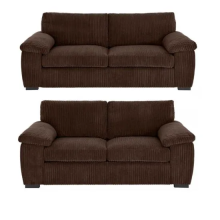 (Chocolate, 3 Plus 2 Set) Collingdale Jumbo Cord Fabric Sofas
