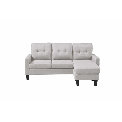 Luxury Life (Light Sand) Luna Linen Fabric Reversible Sectional 3 Seater Sofa 2