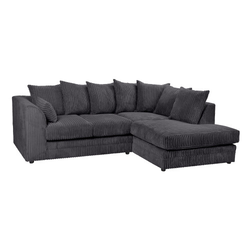 Luxury Life (Black, Right Hand Facing) Dylan Jumbo Cord Fabric Sofas 1