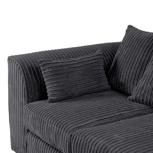 Luxury Life (Black, Right Hand Facing) Dylan Jumbo Cord Fabric Sofas 2
