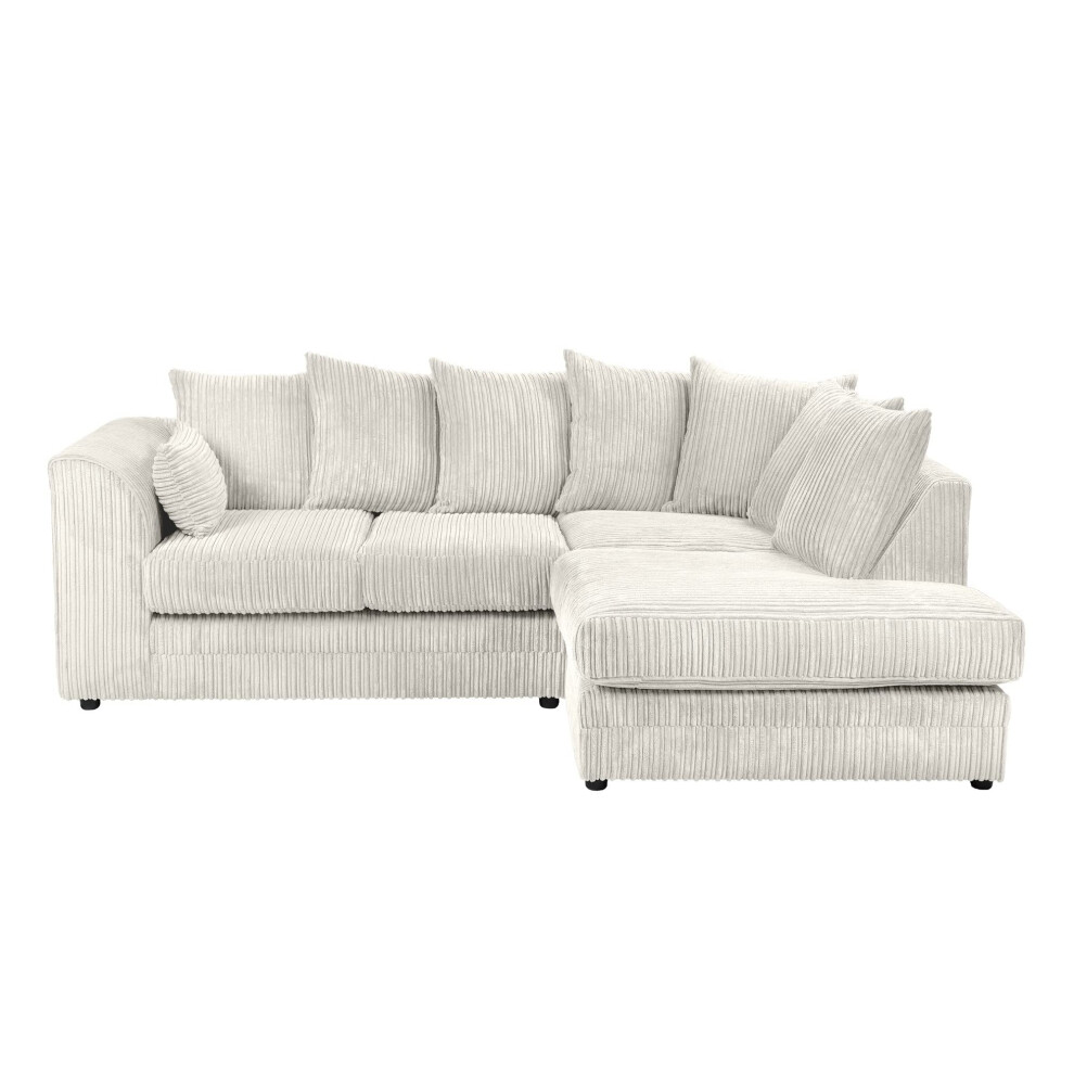 Luxury Life Cream (, Right Hand Facing) Dylan Jumbo Cord Fabric Sofas