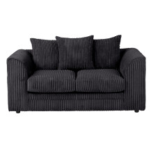 (Black, 2 Seater) Dylan Jumbo Cord Fabric Sofas