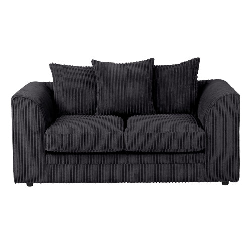 Luxury Life (Black, 2 Seater) Dylan Jumbo Cord Fabric Sofas