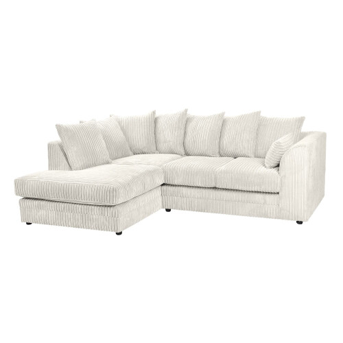 Luxury Life (Cream, Left Hand Facing) Dylan Jumbo Cord Fabric Sofas 1