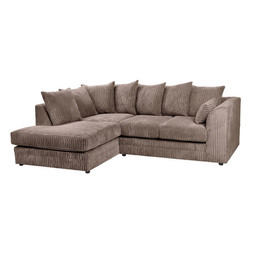 Luxury Life (Chocolate, Left Hand Facing) Dylan Jumbo Cord Fabric Sofas 1