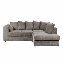 (Grey, Right Hand Facing) Dylan Jumbo Cord Fabric Sofas