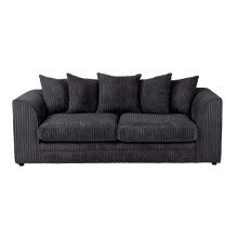 (Black, 3 Seater) Dylan Jumbo Cord Fabric Sofas