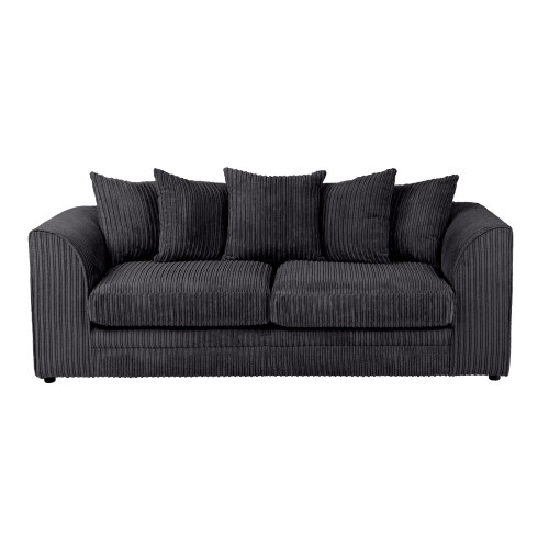 Luxury Life (Black, 3 Seater) Dylan Jumbo Cord Fabric Sofas