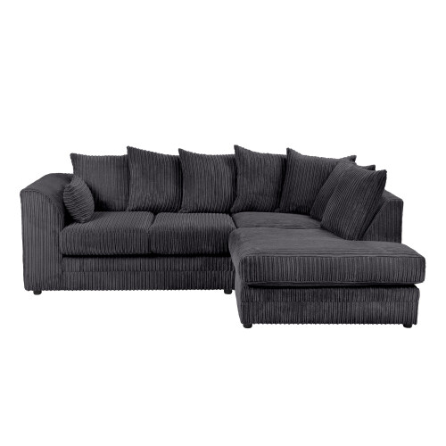 Luxury Life (Black, Right Hand Facing) Dylan Jumbo Cord Fabric Sofas