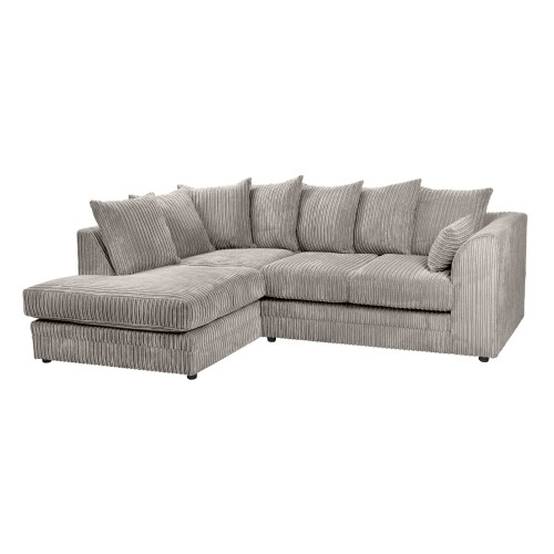 Luxury Life (Grey, Left Hand Facing) Dylan Jumbo Cord Fabric Sofas 1