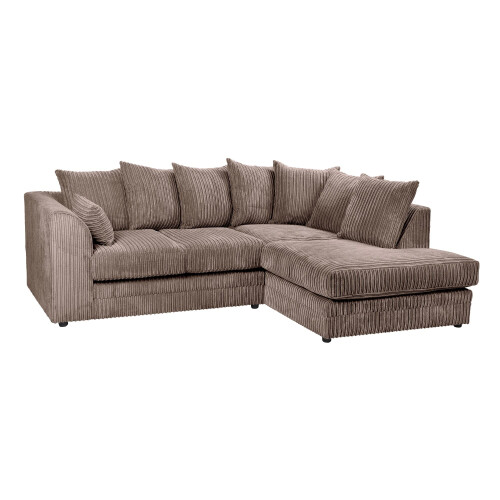 Luxury Life (Chocolate, Right Hand Facing) Dylan Jumbo Cord Fabric Sofas 1