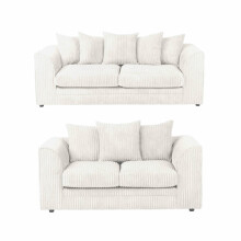 (Cream, 3 Plus 2 Set) Dylan Jumbo Cord Fabric Sofas