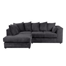 (Black, Left Hand Facing) Dylan Jumbo Cord Fabric Sofas