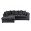 Luxury Life (Black, Left Hand Facing) Dylan Jumbo Cord Fabric Sofas 1