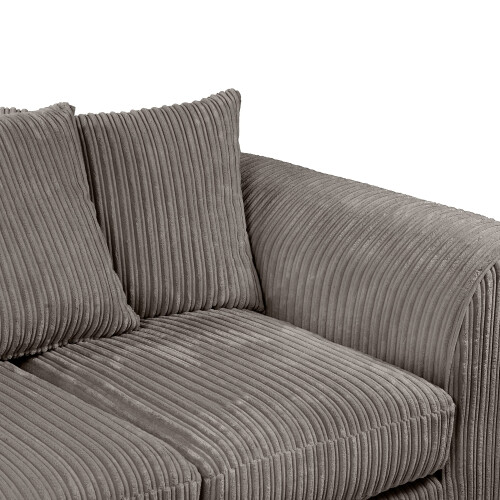 Luxury Life (Grey, 3 Plus 2 Set) Dylan Jumbo Cord Fabric Sofas 1