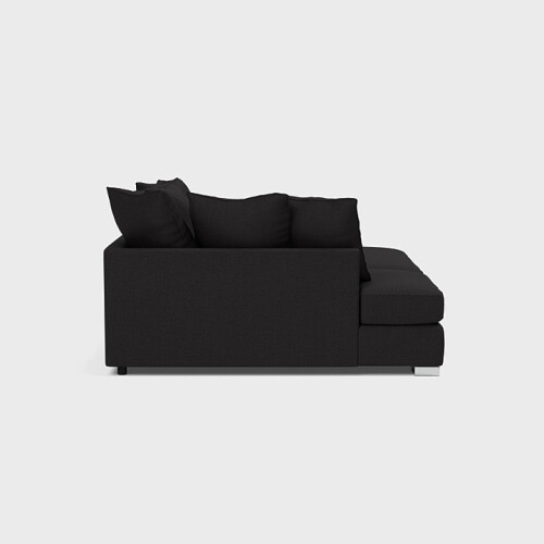 Luxury Life (Black, Left Hand Facing) Ariana Fabric Corner Sofa with Footstool 2