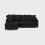 Luxury Life (Black, Left Hand Facing) Ariana Fabric Corner Sofa with Footstool 1