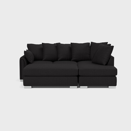 Luxury Life (Black, Right Hand Facing) Ariana Fabric Corner Sofa with Footstool 1