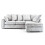 Luxury Life (Silver, Right Hand Facing) Ariana Fabric Corner Sofa with Footstool 1
