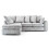 Luxury Life (Silver, Left Hand Facing) Ariana Fabric Corner Sofa with Footstool 1