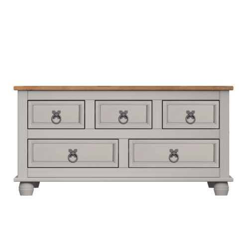 Mercers Furniture Corona Grey 5 Drawer Storage Chest Coffee Table 2