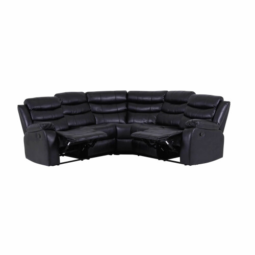 Luxury Life (Black, Corner) Roma Air Leather Recliner Sofas 2