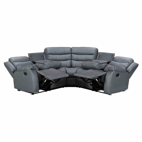 Luxury Life (Grey, Corner) Roma Air Leather Recliner Sofas 1