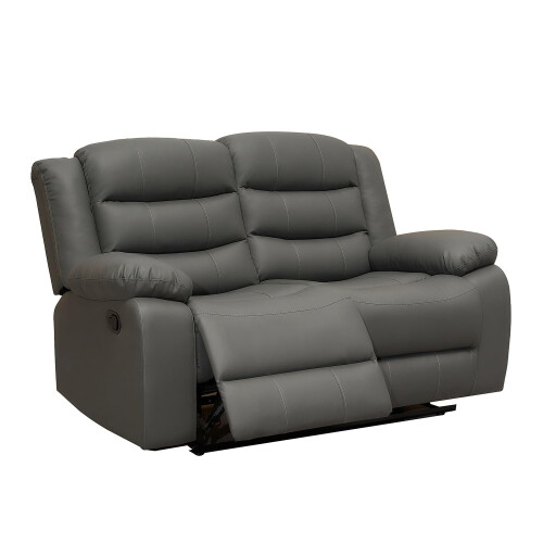 Luxury Life (Grey, 2 Seater) Roma Air Leather Recliner Sofas 2