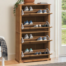 Corona 4 Shelf Shoe Rack Chest Storage Wooden