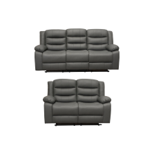 Roma Air Leather Recliner Sofa Set (32 Grey)